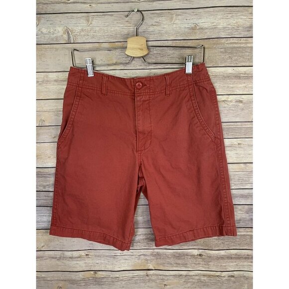 Old Navy Mens 30 Broken In Khaki Shorts Flat Front - Picture 1 of 8